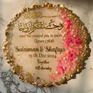 resin wedding plaque